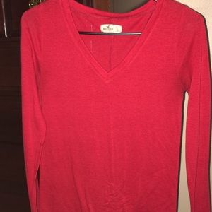 hollister v neck long sleeve tee